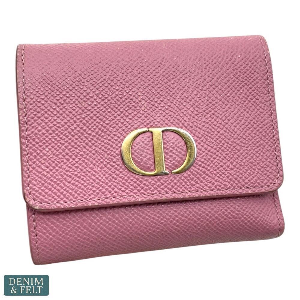 Christian‎ Dior Montaigne 30 Lotus Pink Trifold Compact Wallet Gold Hardware - Picture 2 of 16